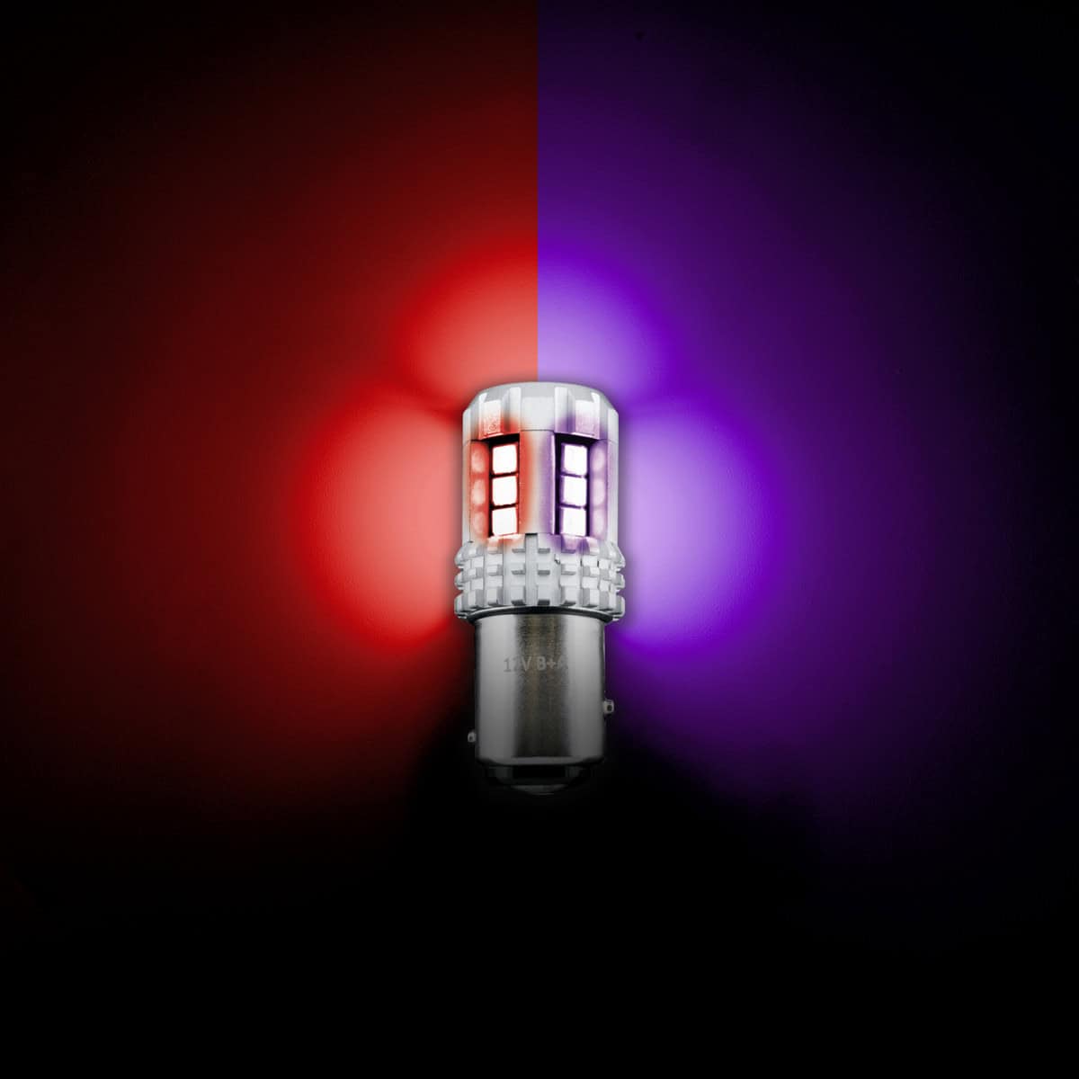 360-Degree Double Fury High Power 18 Led 1157 Bulb-Red &Amp; Purple Led 7 Double Fury High Power 18 LED 1157 Bulb