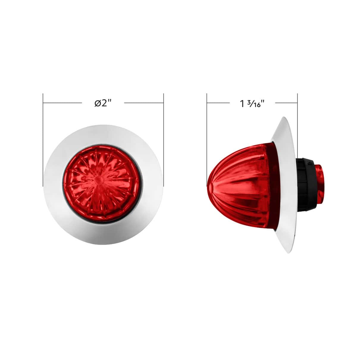 6 Led Dual Function Watermelon Light W/Stainless Steel Bezel - Red 7 6 LED Dual Function Watermelon Light w/Stainless Steel Bezel - Red