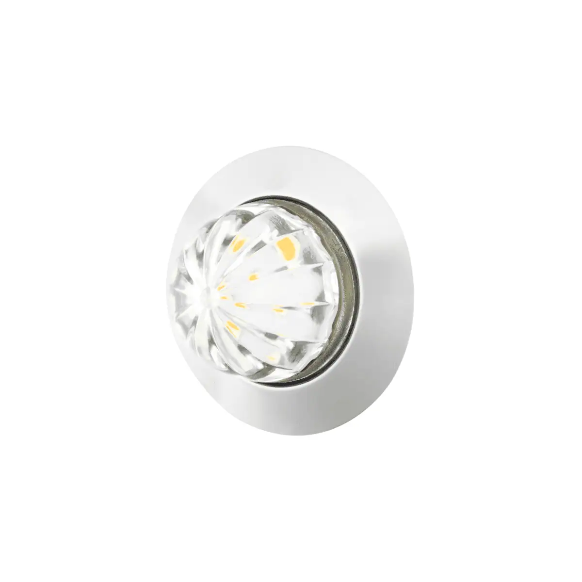 6 LED Dual Function Watermelon Light w/Stainless Steel Bezel - Amber/Clear