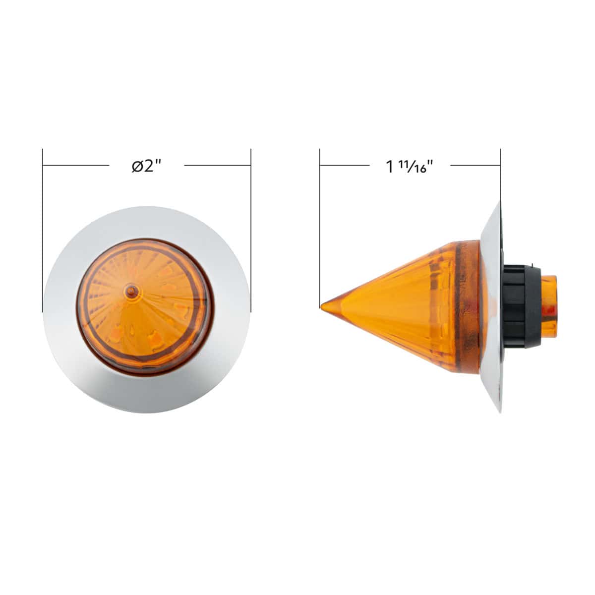 6 Led Dual Function Mini Spike Light W/Ss Bezel – Amber 6 6 LED Dual Function Mini Spike Light w/SS Bezel – Amber