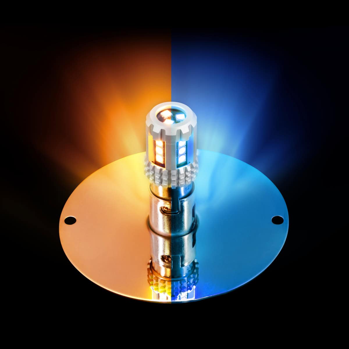 360-Degree Double Fury Led Bulb Glass Watermelon Flush Mount Kit-Amber/Blue 11 360-Degree Double Fury LED Bulb Glass Watermelon Flush Mount Kit-Amber/Blue