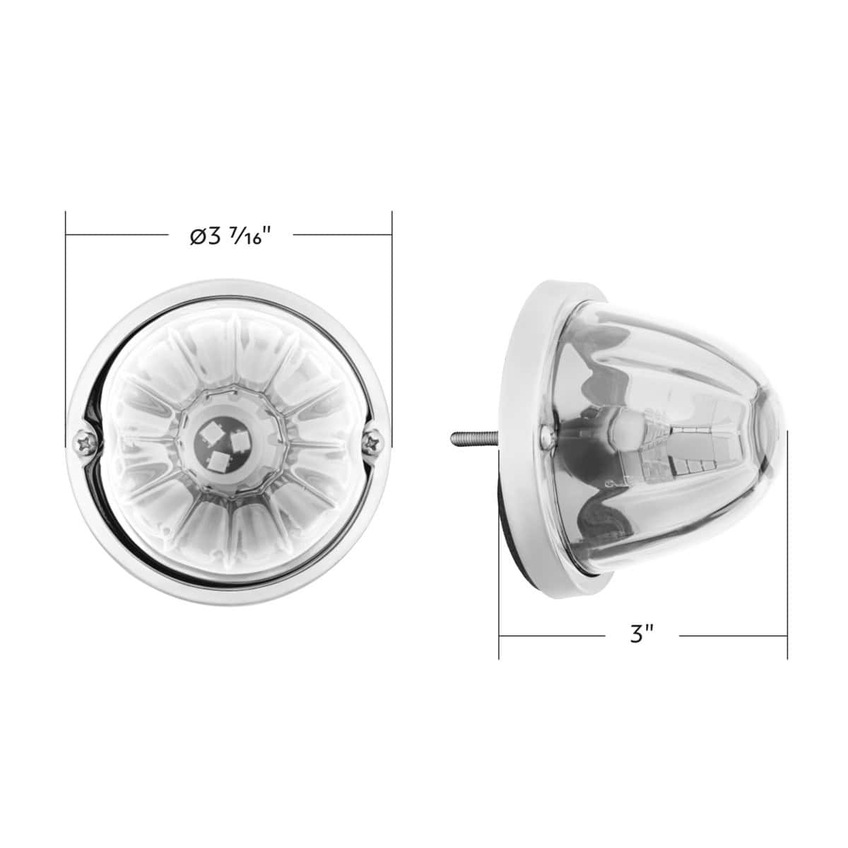 360-Degree Double Fury Led Bulb Glass Watermelon Flush Mount Kit-Red/Purple 10 360-Degree Double Fury LED Bulb Glass Watermelon Flush Mount Kit-Amber/Blue