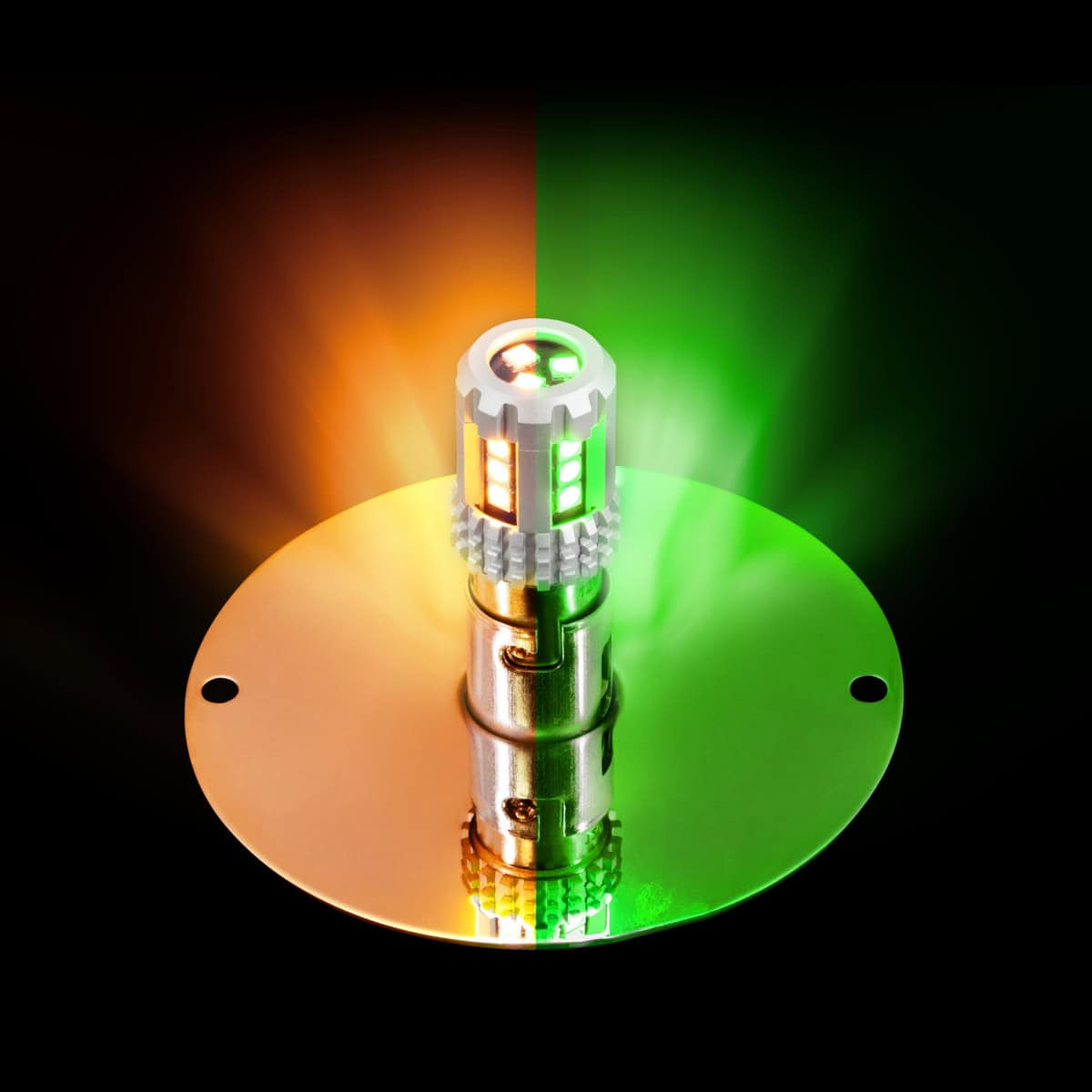 360-Degree Double Fury Led Bulb Glass Watermelon Flush Mount Kit-Amber/Green 12 360-Degree Double Fury LED Bulb Glass Watermelon Flush Mount Kit-Amber/Green