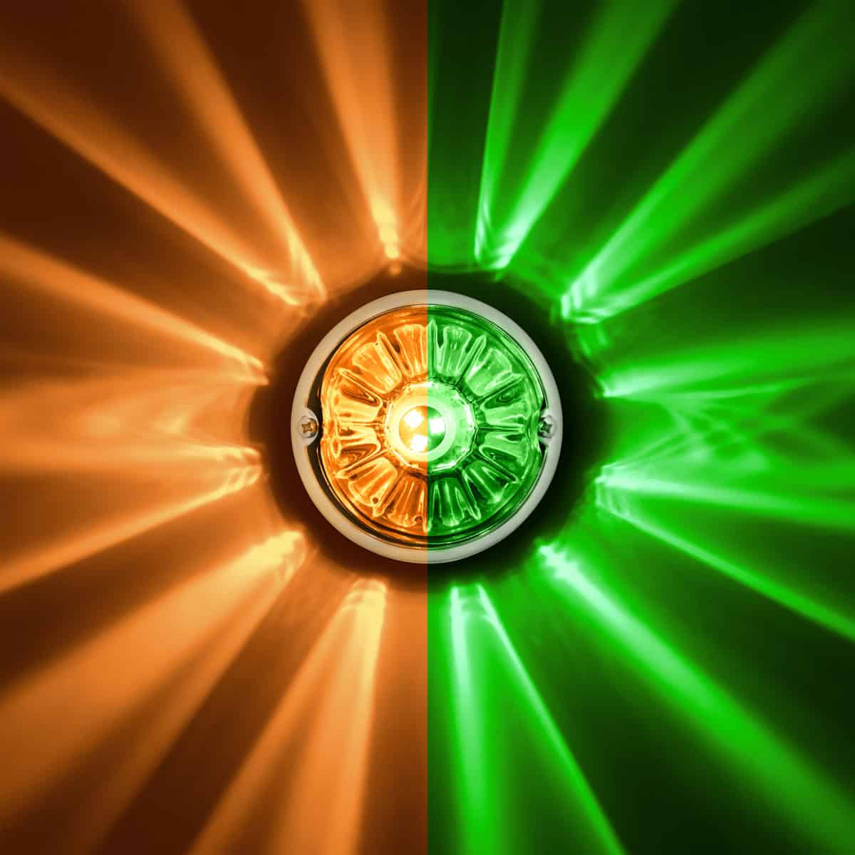360-Degree Double Fury Led Bulb Glass Watermelon Flush Mount Kit-Amber/Green 11 360-Degree Double Fury LED Bulb Glass Watermelon Flush Mount Kit-Amber/Green
