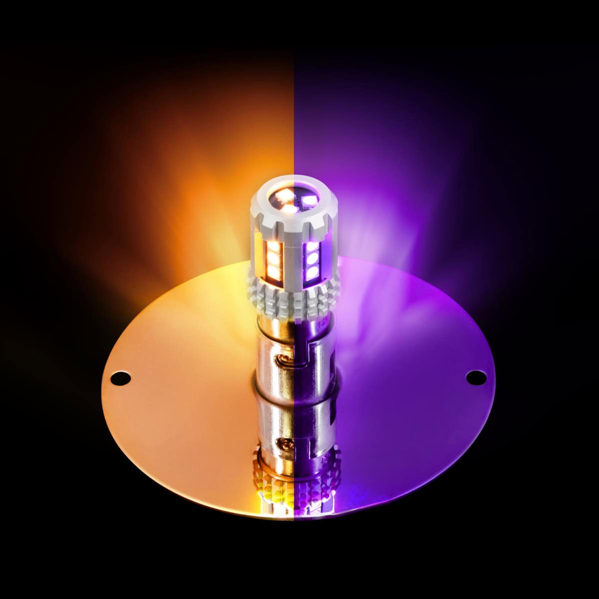360-Degree Double Fury Led Bulb Glass Watermelon Flush Mount Kit-Amber/Purple 11 360-Degree Double Fury LED Bulb Glass Watermelon Flush Mount Kit-Amber/Purple