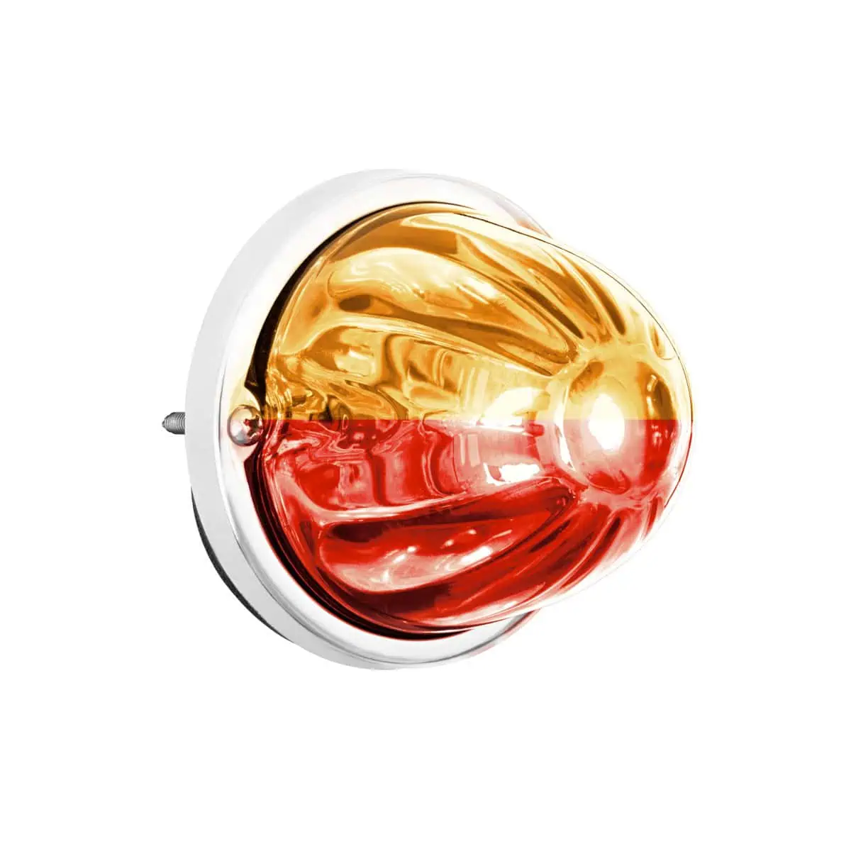 360-Degree Double Fury LED Bulb Glass Watermelon Flush Mount Kit-Amber/Red