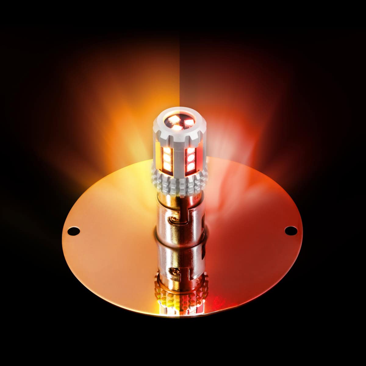360-Degree Double Fury Led Bulb Glass Watermelon Flush Mount Kit-Amber/Red 11 360-Degree Double Fury LED Bulb Glass Watermelon Flush Mount Kit-Amber/Red