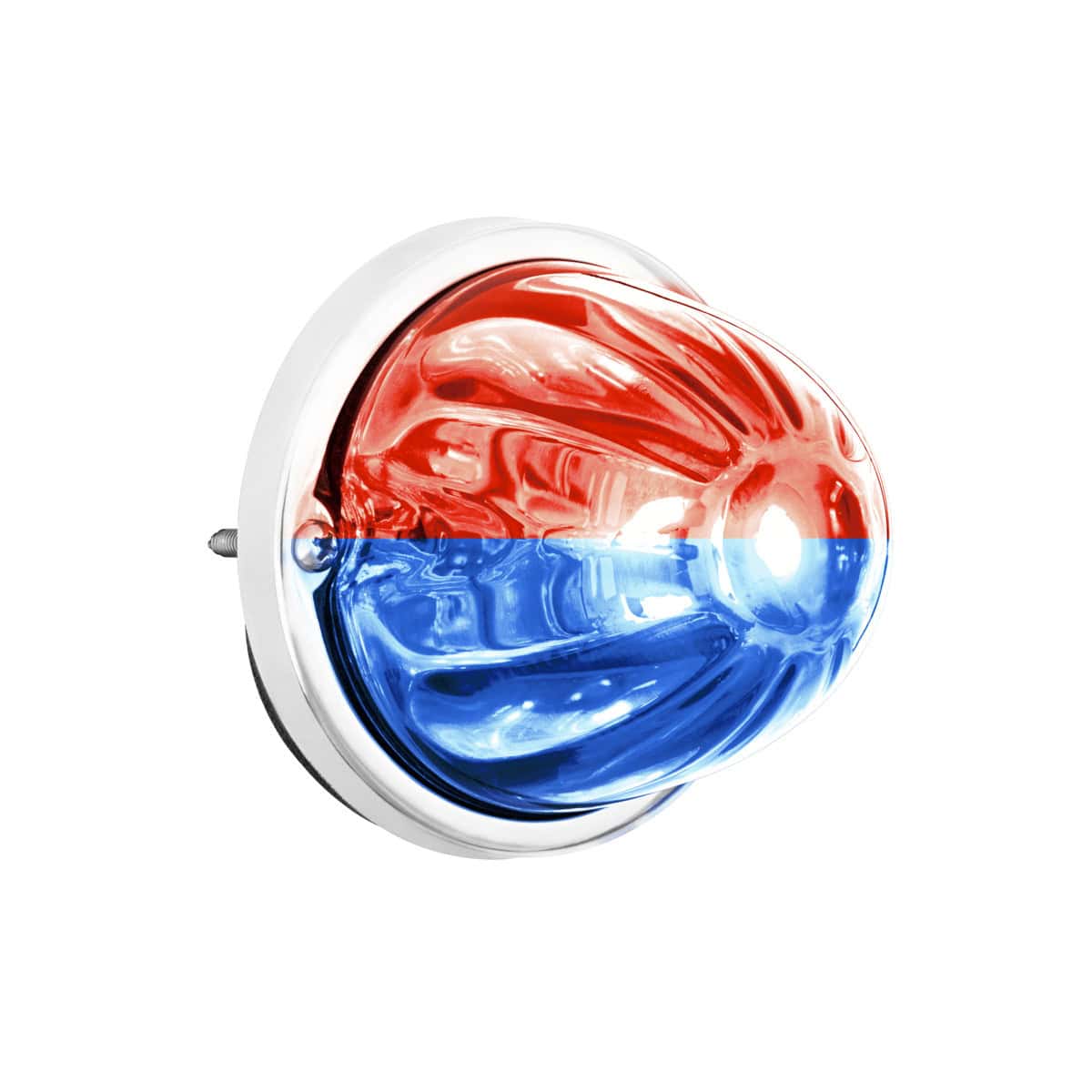 360-Degree Double Fury LED Bulb Glass Watermelon Flush Mount Kit-Red/Blue