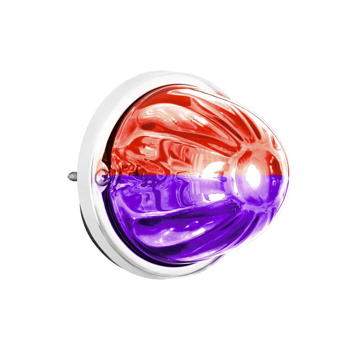 360-Degree Double Fury LED Bulb Glass Watermelon Flush Mount Kit-Red/Purple