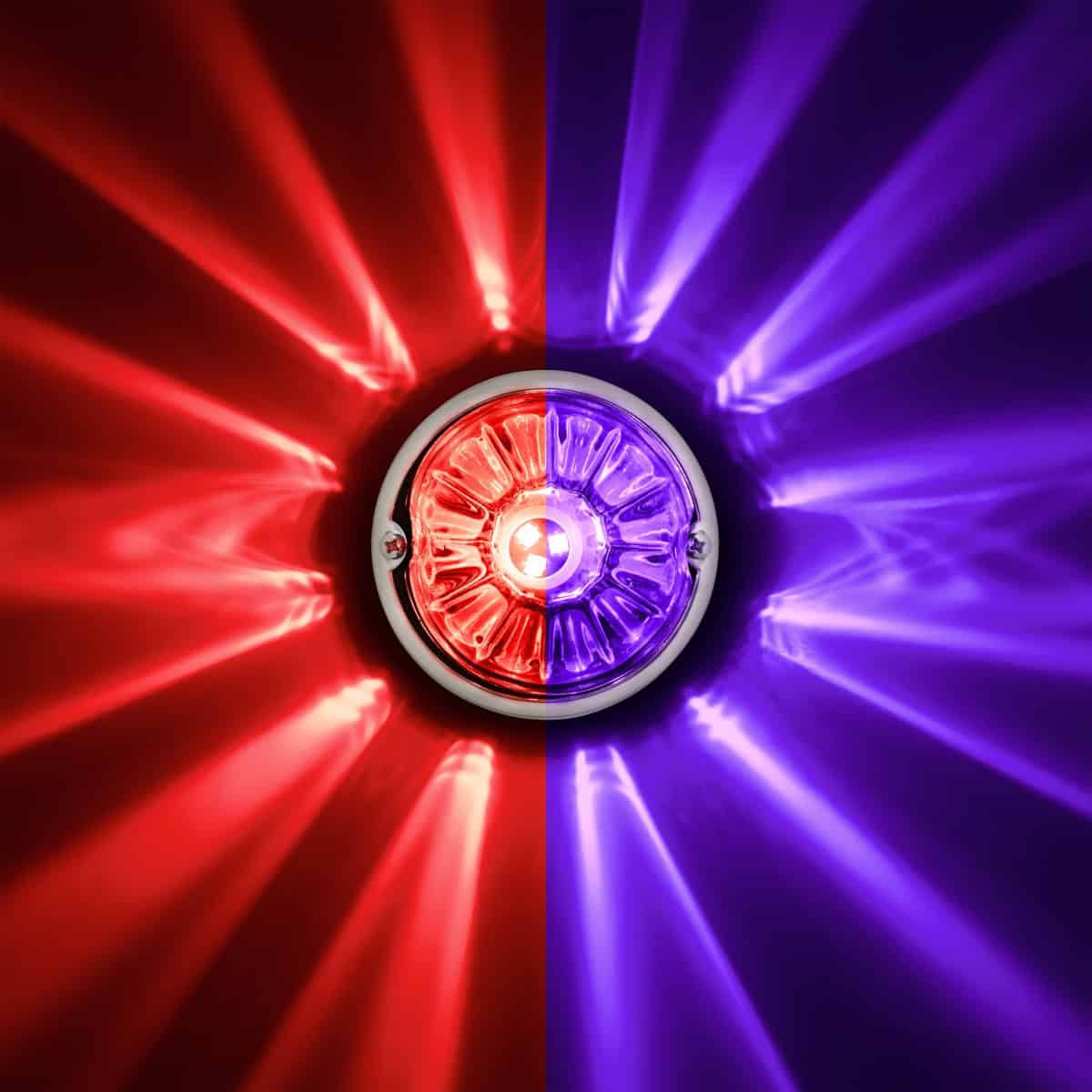 360-Degree Double Fury LED Bulb Glass Watermelon Flush Mount Kit-Red/Purple