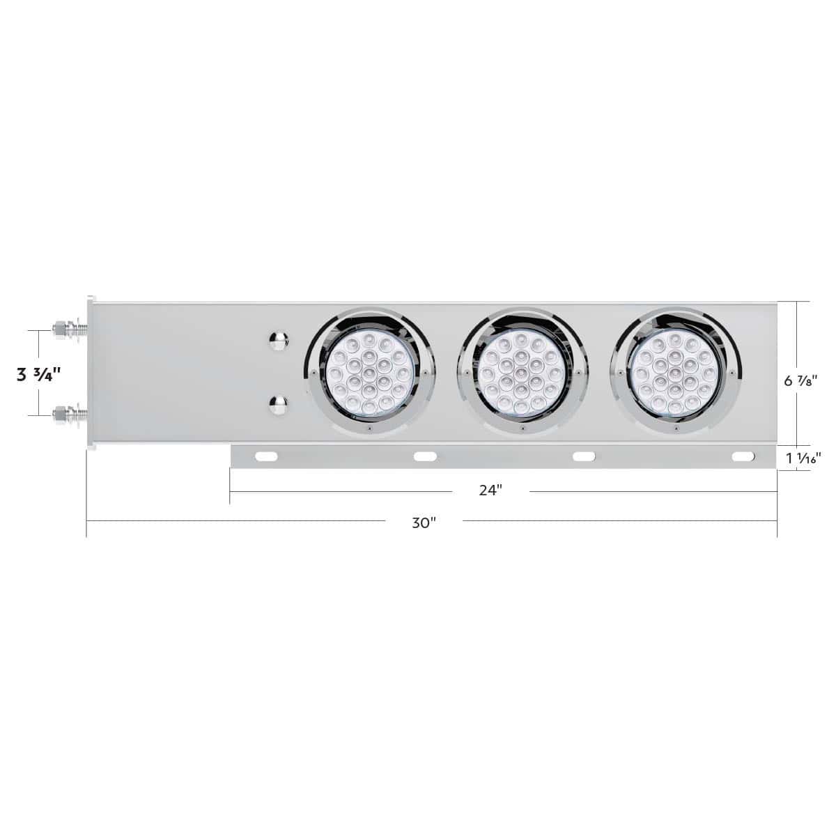 3-3/4&Quot; Bolt Pattern Ss Spring Loaded Light Bar With 6X Double Fury 19 Led Lights &Amp; Visors-Red &Amp; Purple(Pair) 6 3-3/4" Bolt Pattern SS Spring Loaded Light Bar With 6X Double Fury 19 LED Lights & Visors