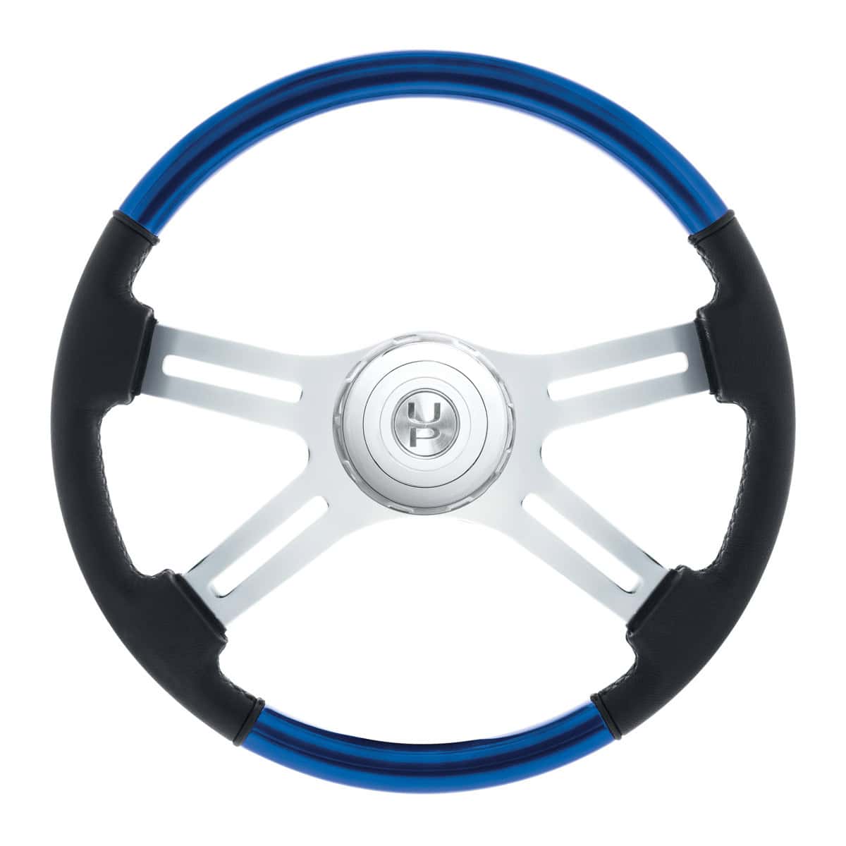 18&Quot; Leather &Amp; Wood Candy Color 4 Spoke Steering Wheel With Chrome Horn Bezel 3 18" Leather & Wood Candy Color 4 Spoke Steering Wheel With Chrome Horn Bezel