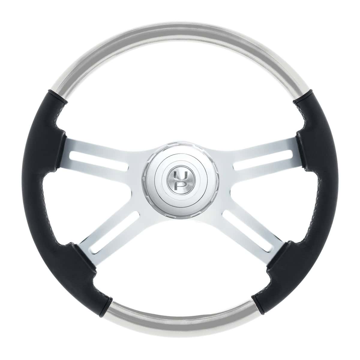 18&Quot; Leather &Amp; Wood Candy Color 4 Spoke Steering Wheel With Chrome Horn Bezel 6 18" Leather & Wood Candy Color 4 Spoke Steering Wheel With Chrome Horn Bezel