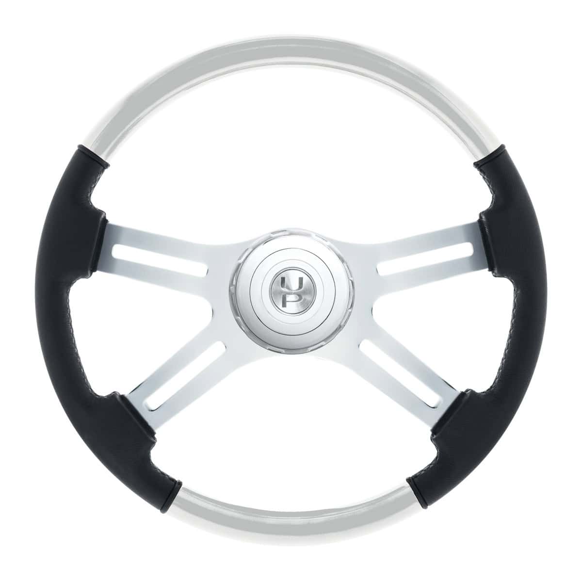 18&Quot; Leather &Amp; Wood Candy Color 4 Spoke Steering Wheel With Chrome Horn Bezel 5 18" Leather & Wood Candy Color 4 Spoke Steering Wheel With Chrome Horn Bezel