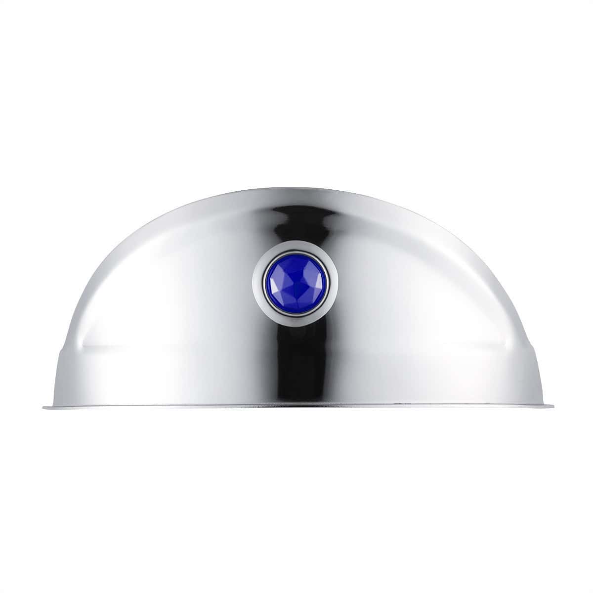 Chrome 7&Quot; Headlight Visor With Blue Glass Dot 2 Chrome 7" Headlight Visor with Blue Glass Dot