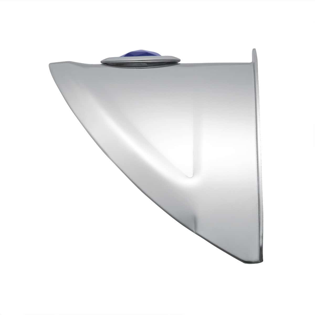 Chrome 7&Quot; Headlight Visor With Blue Glass Dot 3 Chrome 7" Headlight Visor with Blue Glass Dot