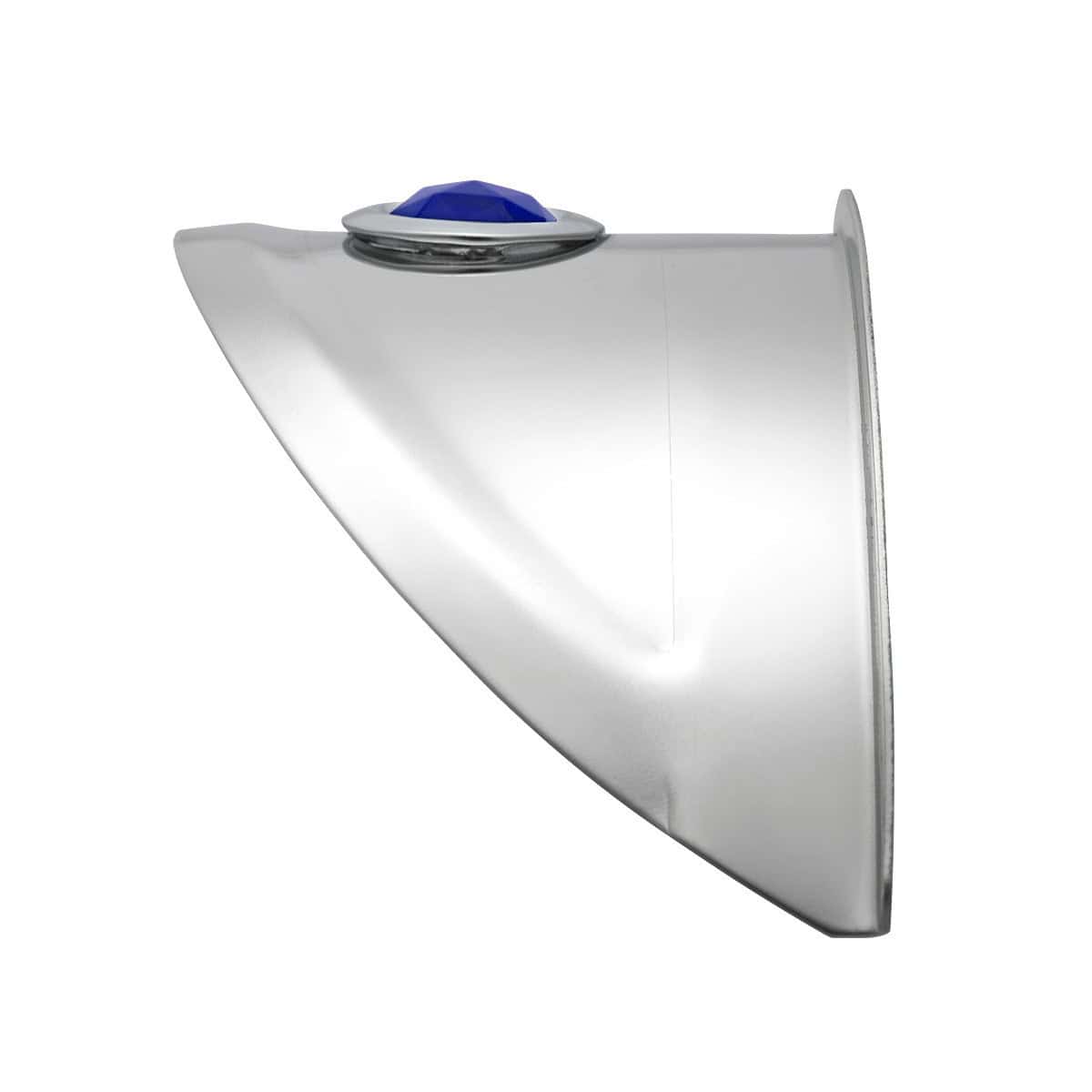 Stainless Steel 7&Quot; Headlight Visor With Blue Glass Dot 3 Stainless Steel 7" Headlight Visor with Blue Glass Dot