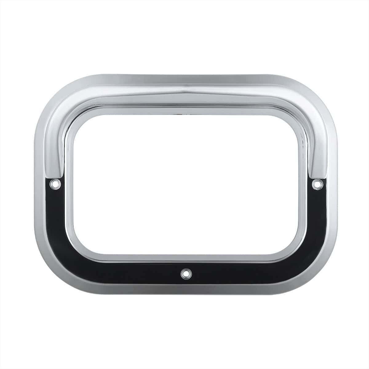 Rectangular Chrome Light Bezel With Visor 3 Rectangular Chrome Light Bezel with Visor