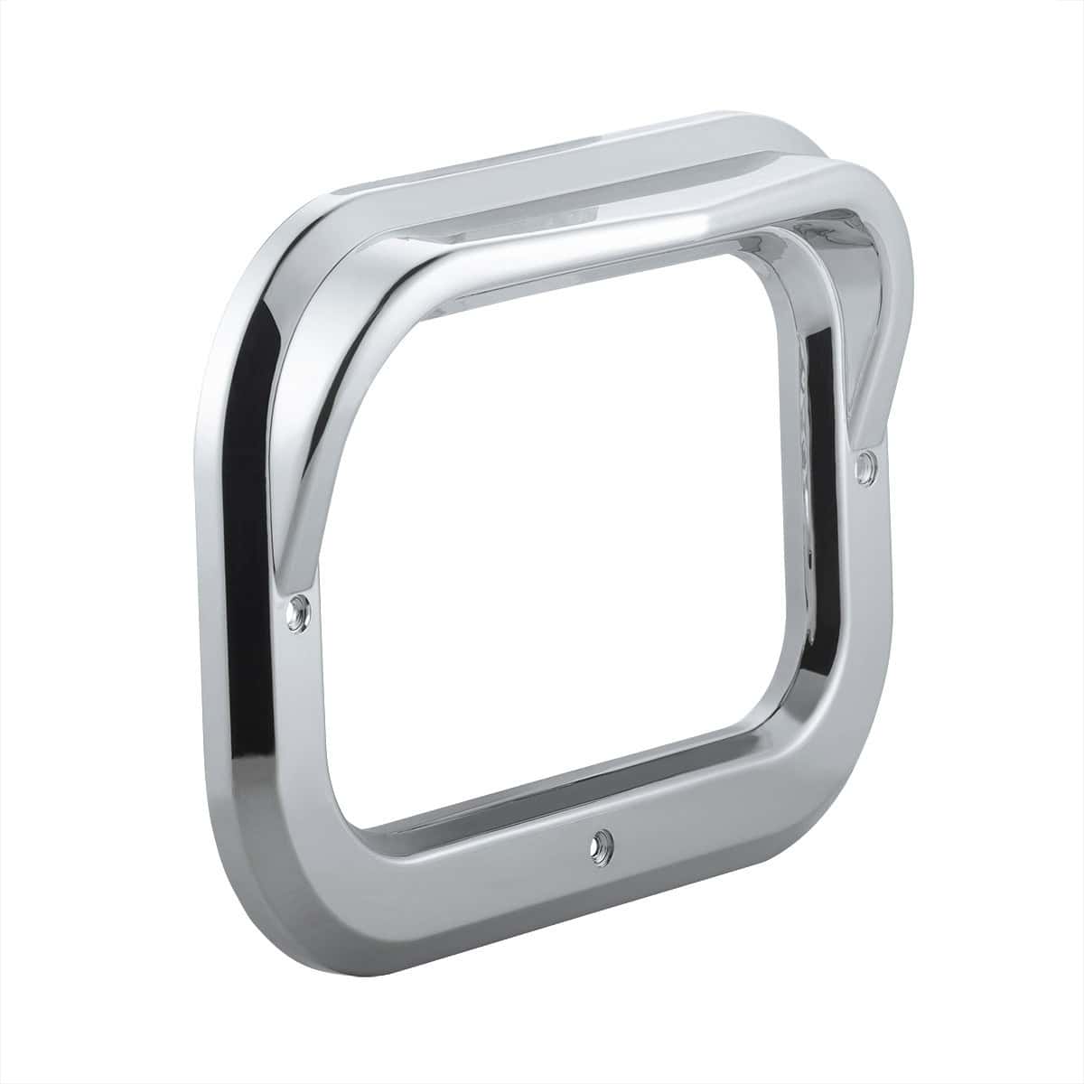 Rectangular Chrome Light Bezel with Visor