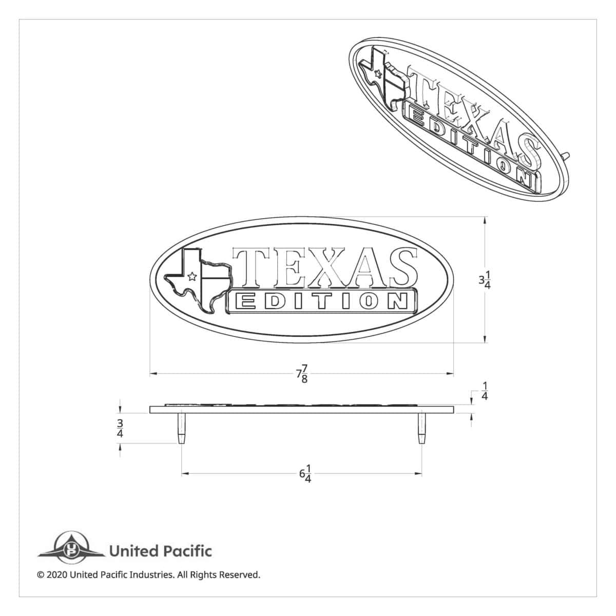 Chrome Die-Cast Oval Emblem – “Texas Edition” For Peterbilt 5 Chrome Die-Cast Oval Emblem – “Texas Edition” For Peterbilt
