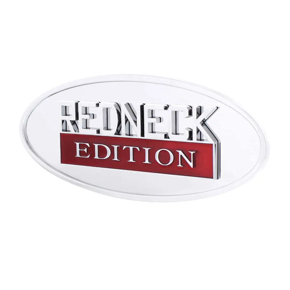 Chrome Die-Cast Oval Emblem – “Redneck Edition” For Peterbilt