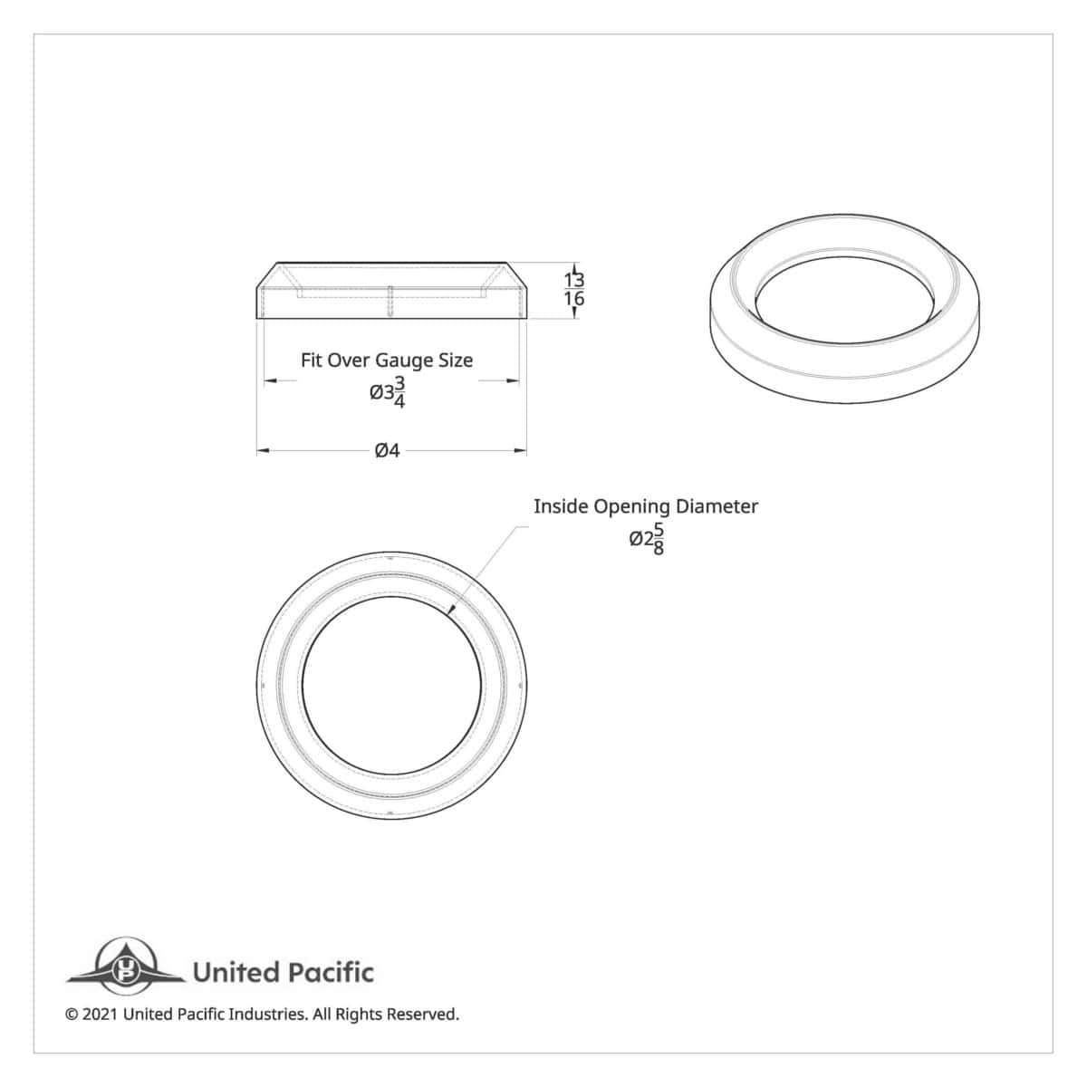 Speed/Tachometer Gauge Cover For Freightliner &Amp; Peterbilt Trucks (3-3/4&Quot;) 6 Speed/Tachometer Gauge Cover For Freightliner & Peterbilt Trucks (3-3/4")