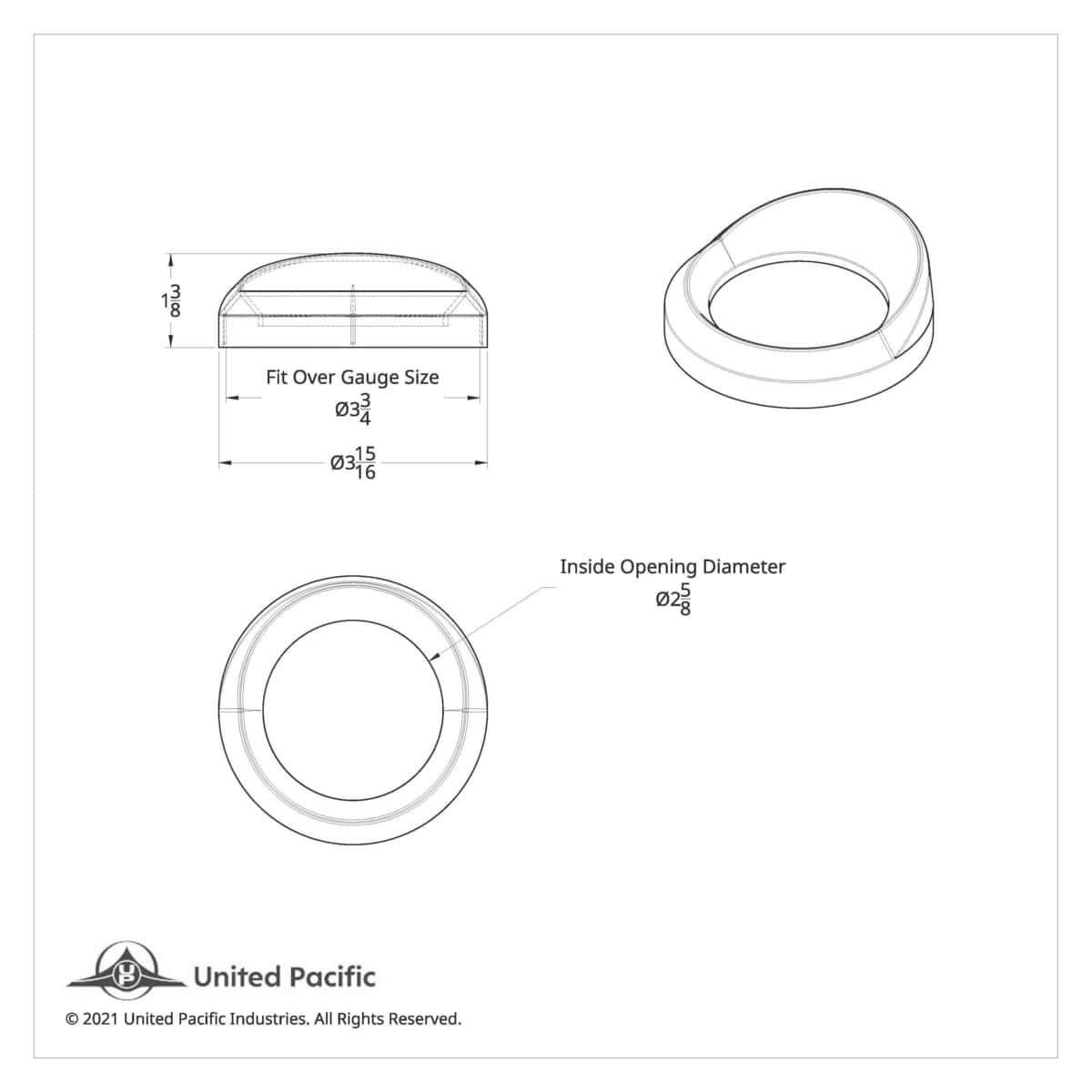 Speed/Tachometer Gauge Cover For Freightliner &Amp; Peterbilt Trucks (3-3/4&Quot;) 5 Speed/Tachometer Gauge Cover For Freightliner & Peterbilt Trucks (3-3/4")