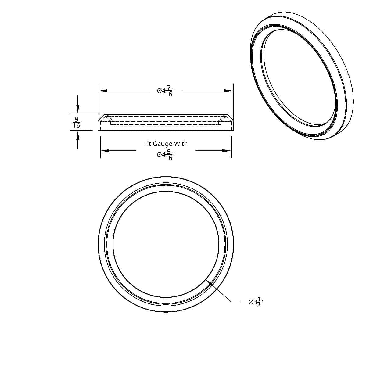 Speed/Tachometer Gauge Cover For 2006+ Peterbilt 4 Speed/Tachometer Gauge Cover For 2006+ Peterbilt