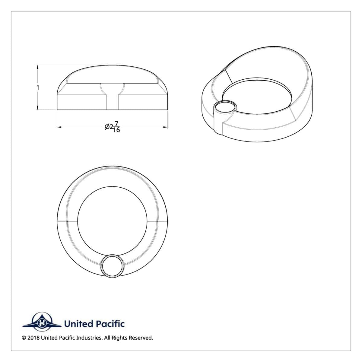 Chrome Crystal Gauge Cover with Visor (2-5/16")