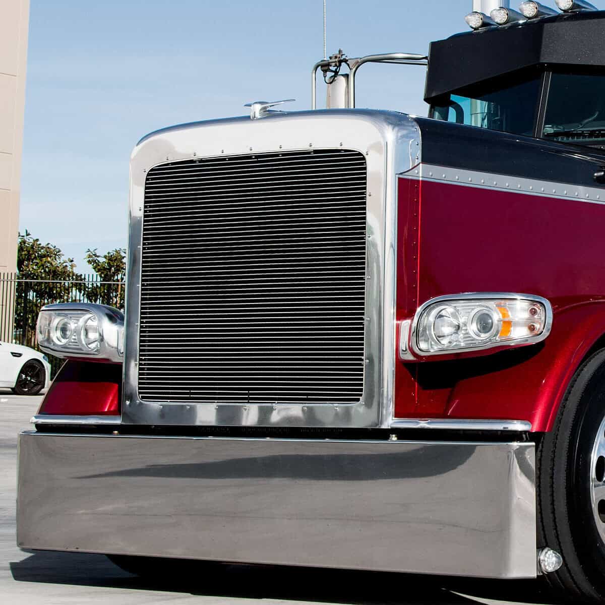 Aluminum Billet Style Grille Insert With Horizontal Bars For Peterbilt 389 (2008–2021) 6 Aluminum Billet Style Grille Insert With Horizontal Bars For Peterbilt 389 (2008–2021)