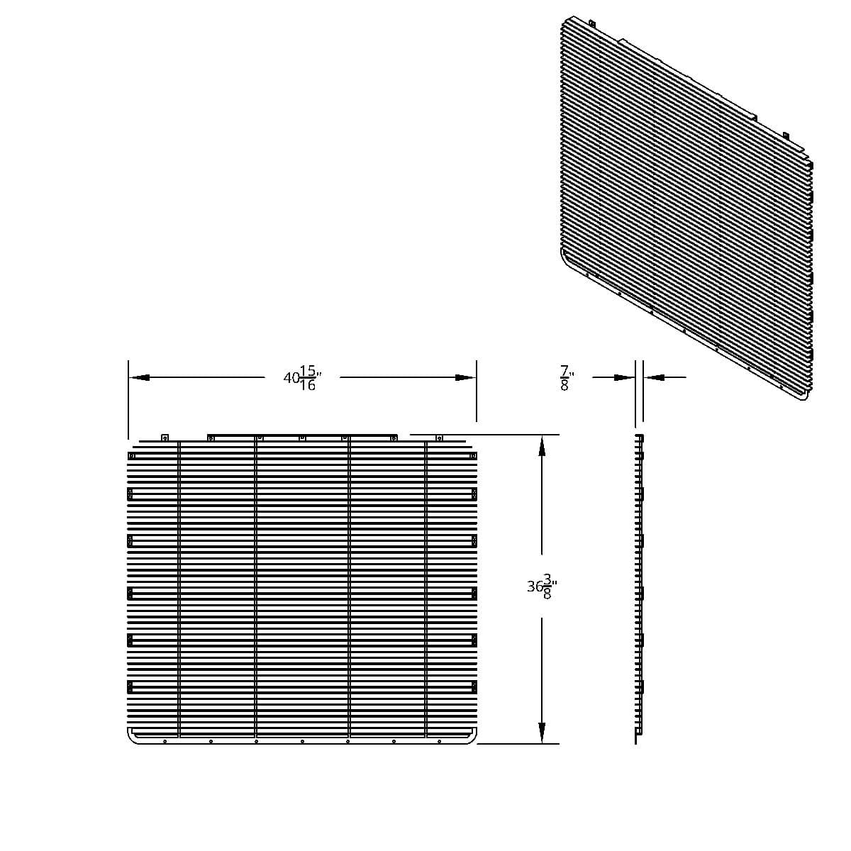 Aluminum Billet Style Grille Insert With Horizontal Bars For Peterbilt 389 (2008–2021) 7 Aluminum Billet Style Grille Insert With Horizontal Bars For Peterbilt 389 (2008–2021)