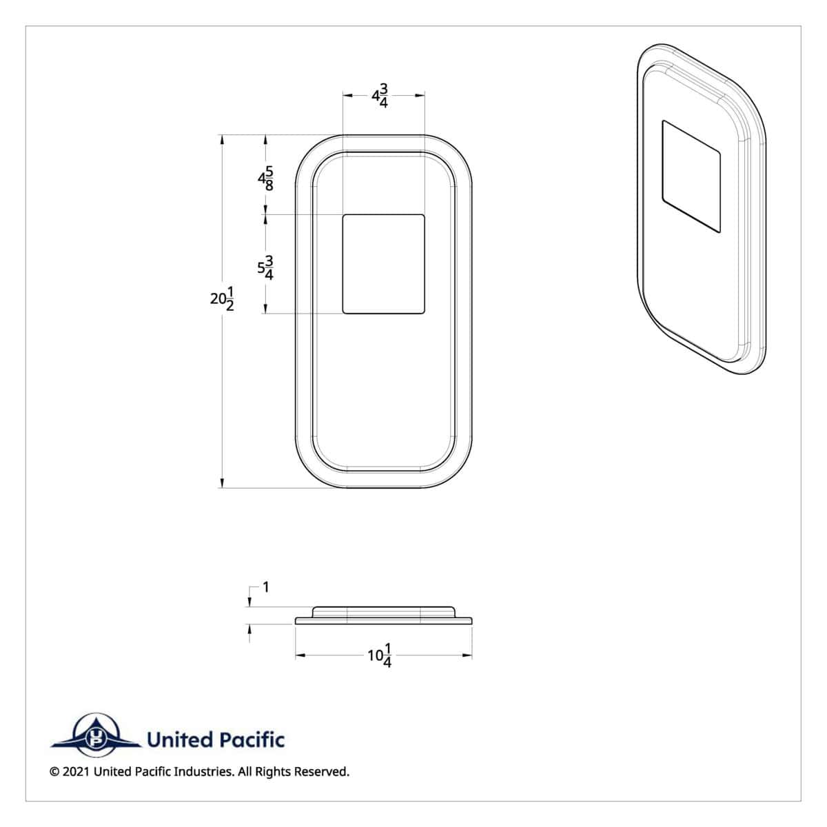 Peterbilt Stainless Steel Shift Plate Cover – 5-3/4&Quot; X 4-3/4&Quot; Opening (Polished 304 Stainless) 4 Peterbilt Stainless Steel Shift Plate Cover – 5-3/4" x 4-3/4" Opening (Polished 304 Stainless)