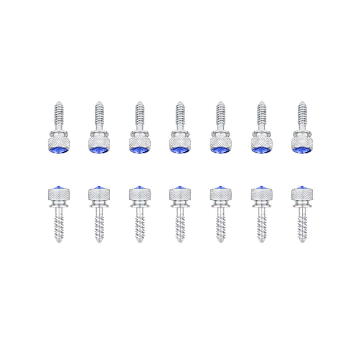 1/4"-20 Peterbilt Knurled Head Chrome Dash Screw w/Color Crystal (14-pack)