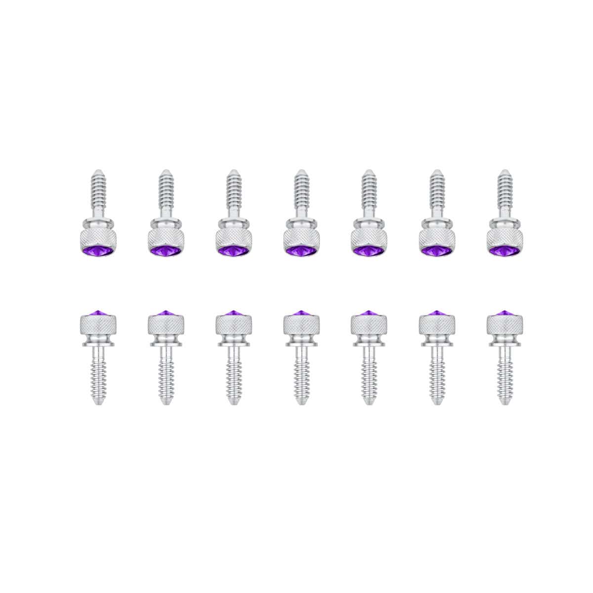 1/4&Quot;-20 Peterbilt Knurled Head Chrome Dash Screw W/Color Crystal (14-Pack) 3 1/4"-20 Peterbilt Knurled Head Chrome Dash Screw w/Color Crystal (14-pack)