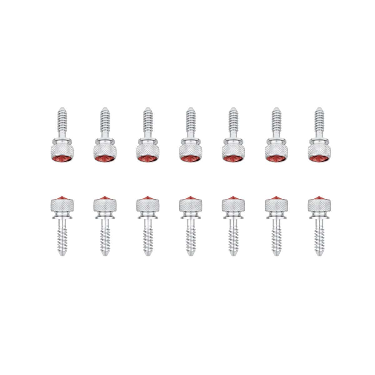 1/4&Quot;-20 Peterbilt Knurled Head Chrome Dash Screw W/Color Crystal (14-Pack) 4 1/4"-20 Peterbilt Knurled Head Chrome Dash Screw w/Color Crystal (14-pack)