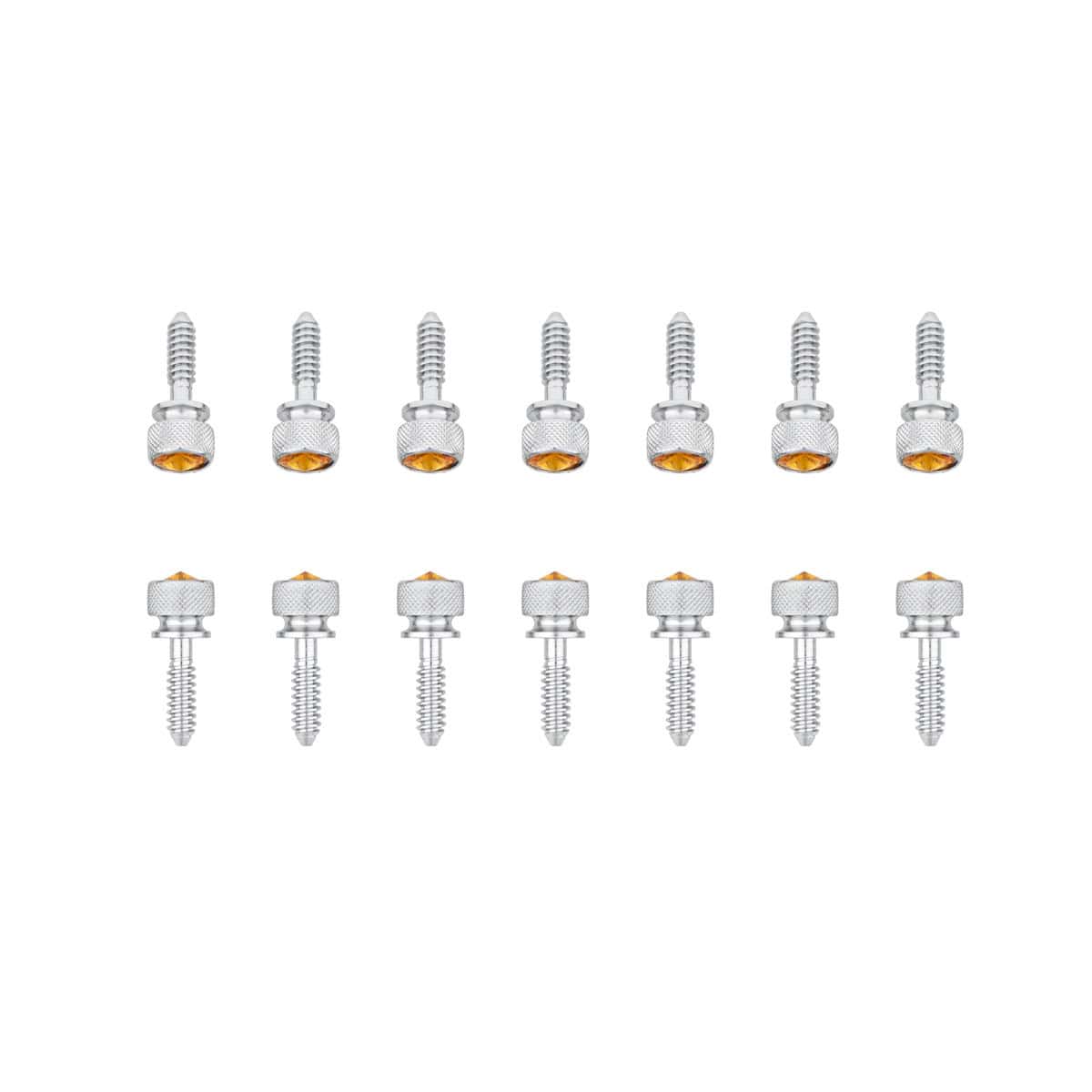 1/4&Quot;-20 Peterbilt Knurled Head Chrome Dash Screw W/Color Crystal (14-Pack) 6 1/4"-20 Peterbilt Knurled Head Chrome Dash Screw w/Color Crystal (14-pack)
