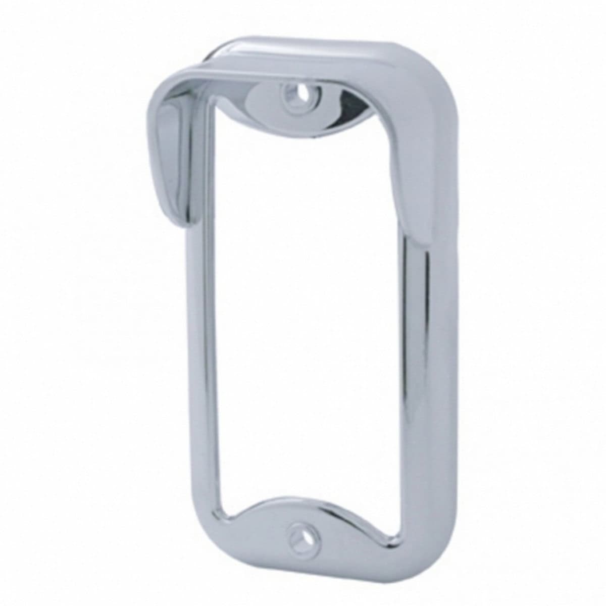 Small Rectangular Chrome Light Bezel with Vertical Visor