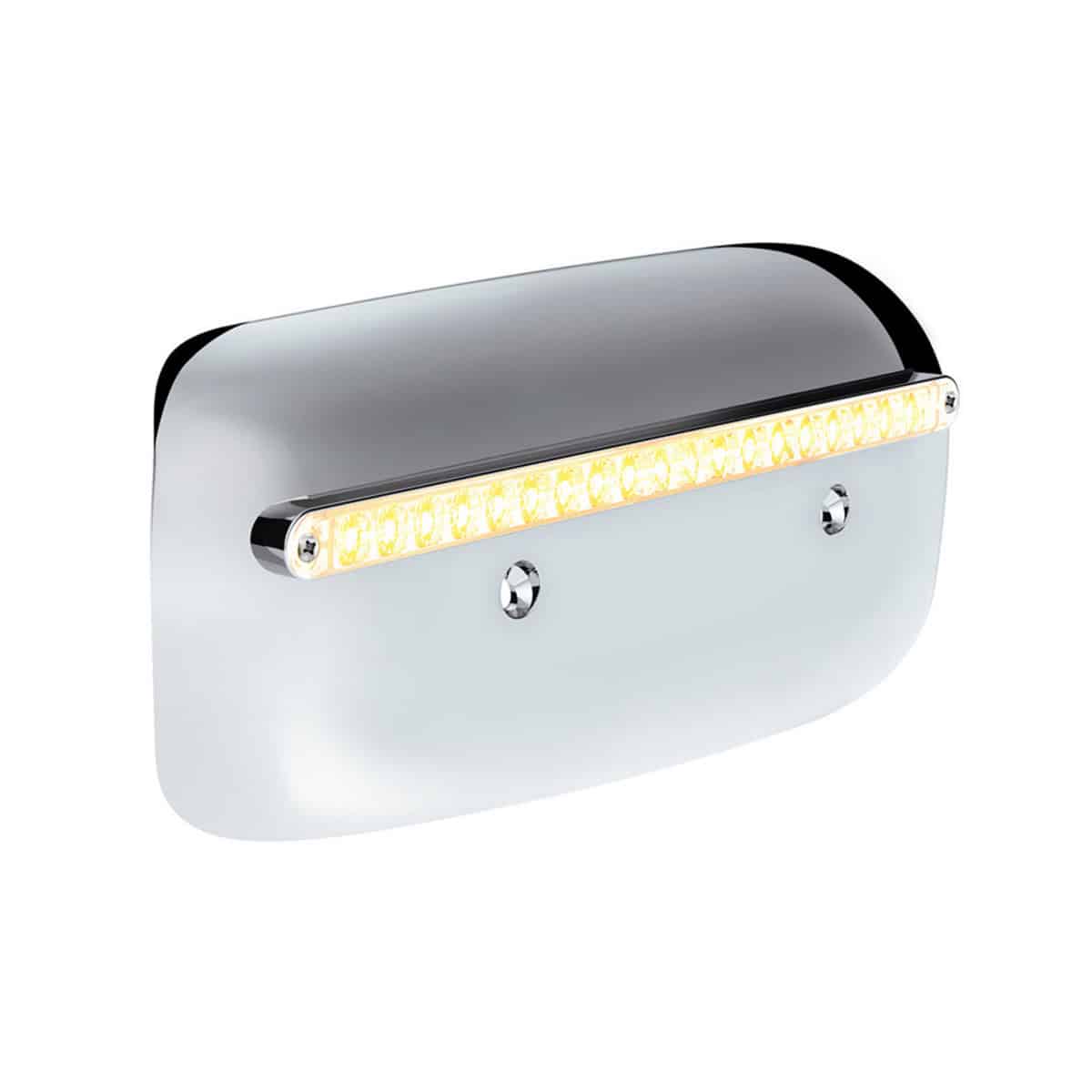 19 LED Rear Headlight Housing Cover For 2008–2023 Peterbilt 389 – Amber LED / Clear Lens