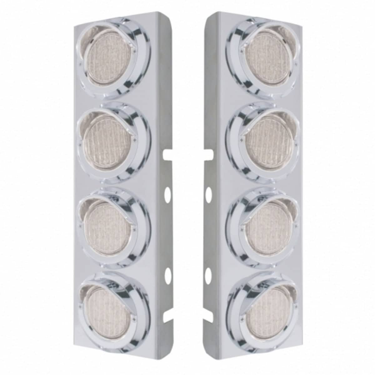 SS Front Air Cleaner Bracket With 8X 2" 9 LED Lights & Visors For Peterbilt