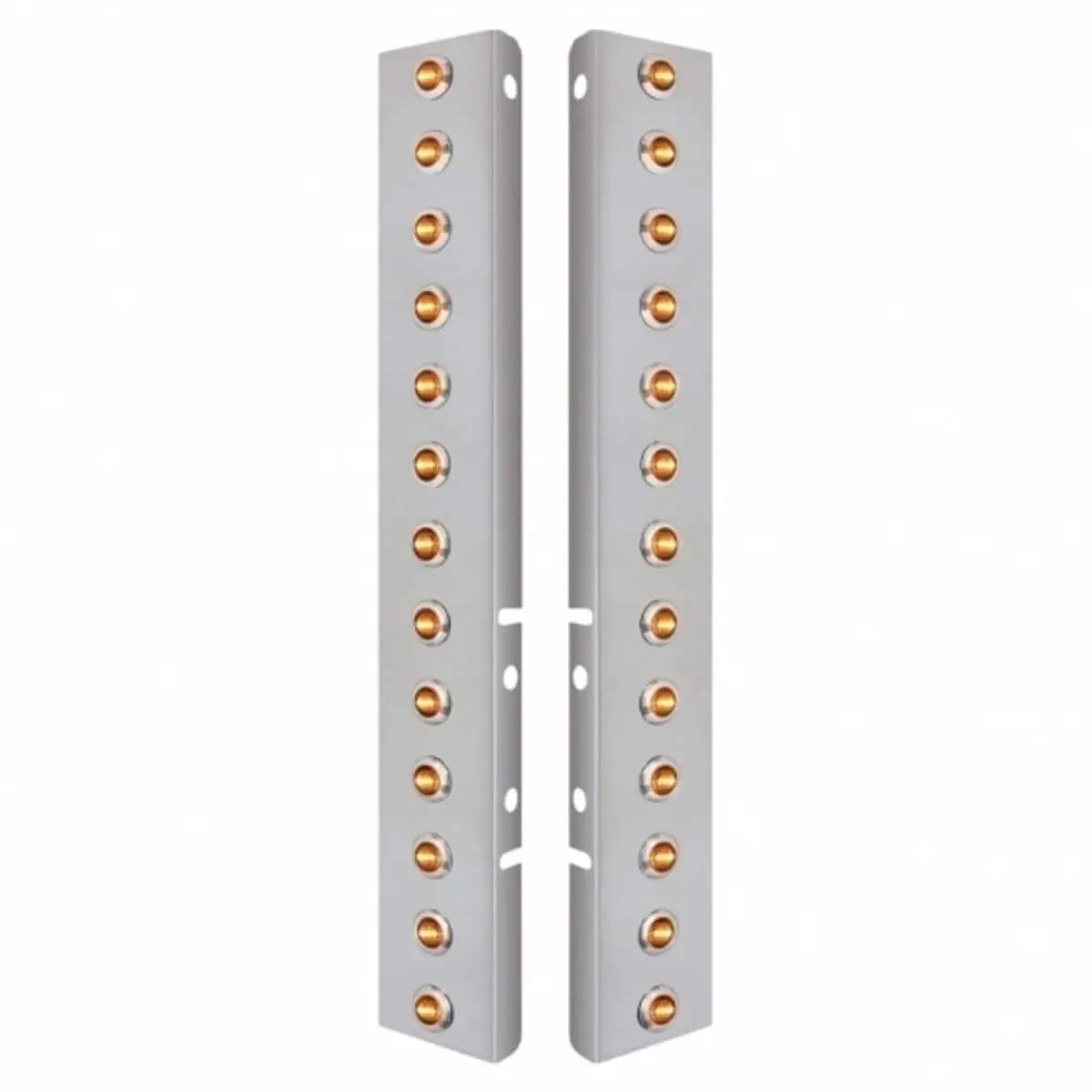 Peterbilt Stainless Air Cleaner Bracket with 26 Dual Function LED Lights (Clear Lens)