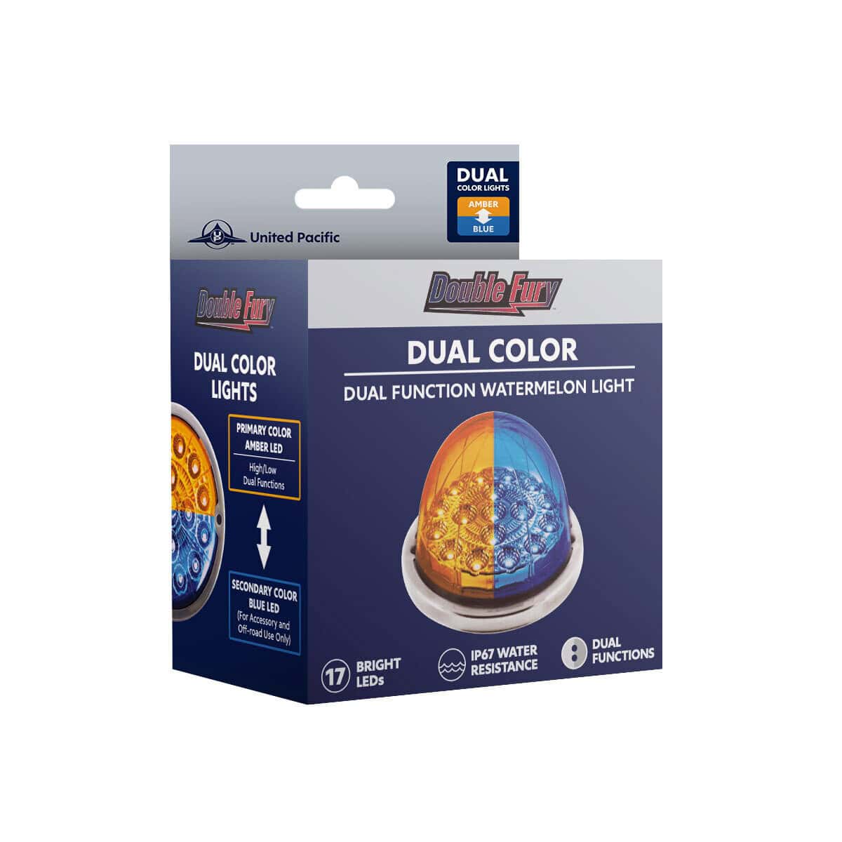 17 LED Watermelon Dual Function Double Fury Flush Mount Kit – Amber/Blue