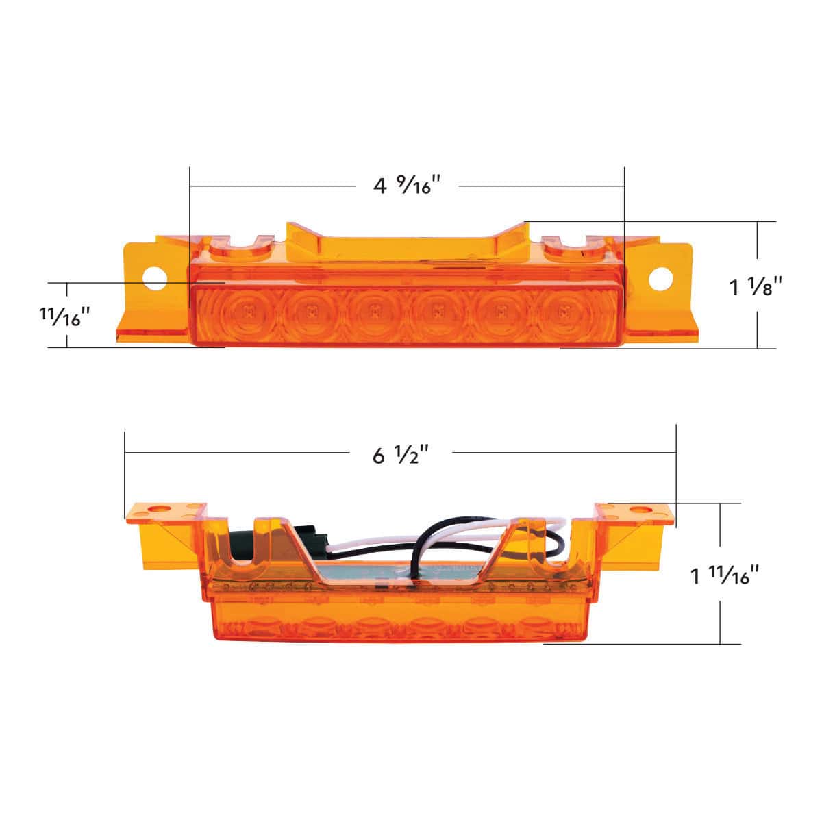 6 Led Competition Series Amber Visor Light 3 6 LED Competition Series Amber Visor Light