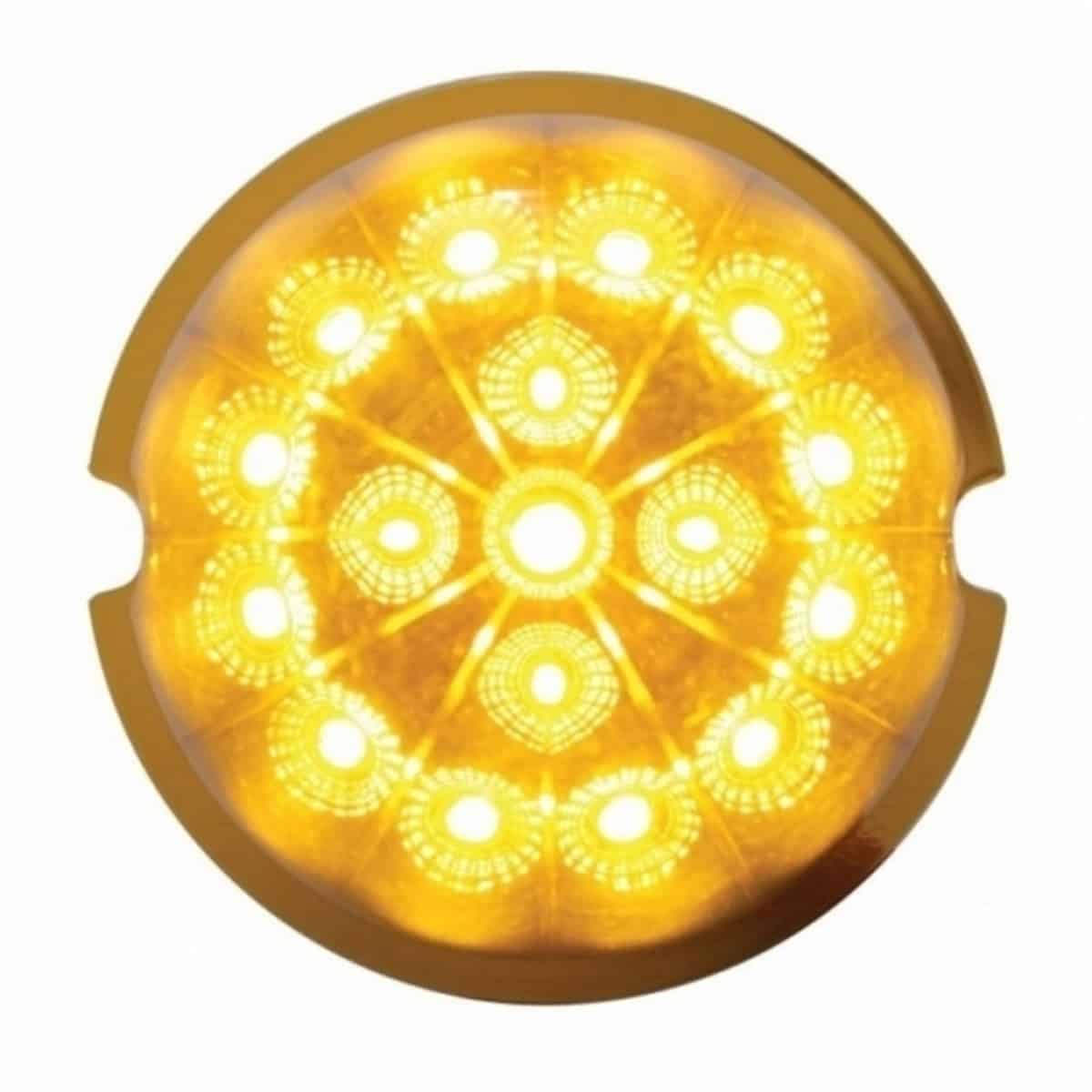 Front Air Cleaner Bracket w/8x 17-LED Dual Function Reflector Lights-Amber