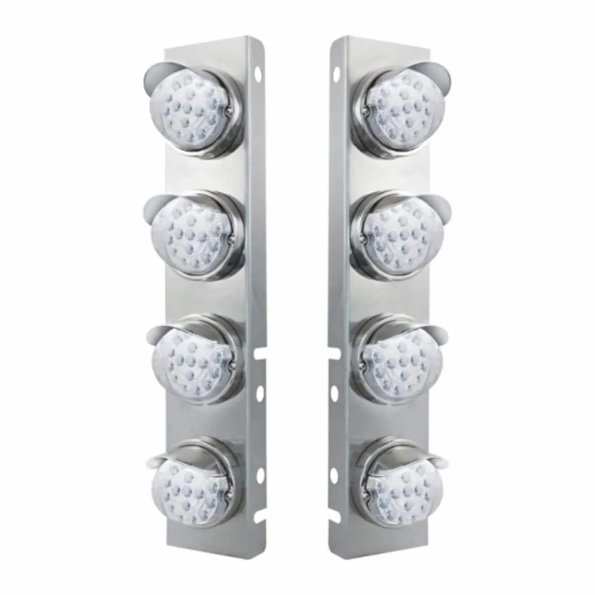 Front Air Cleaner Bracket w/8x 17-LED Dual Function Reflector Lights-Clear