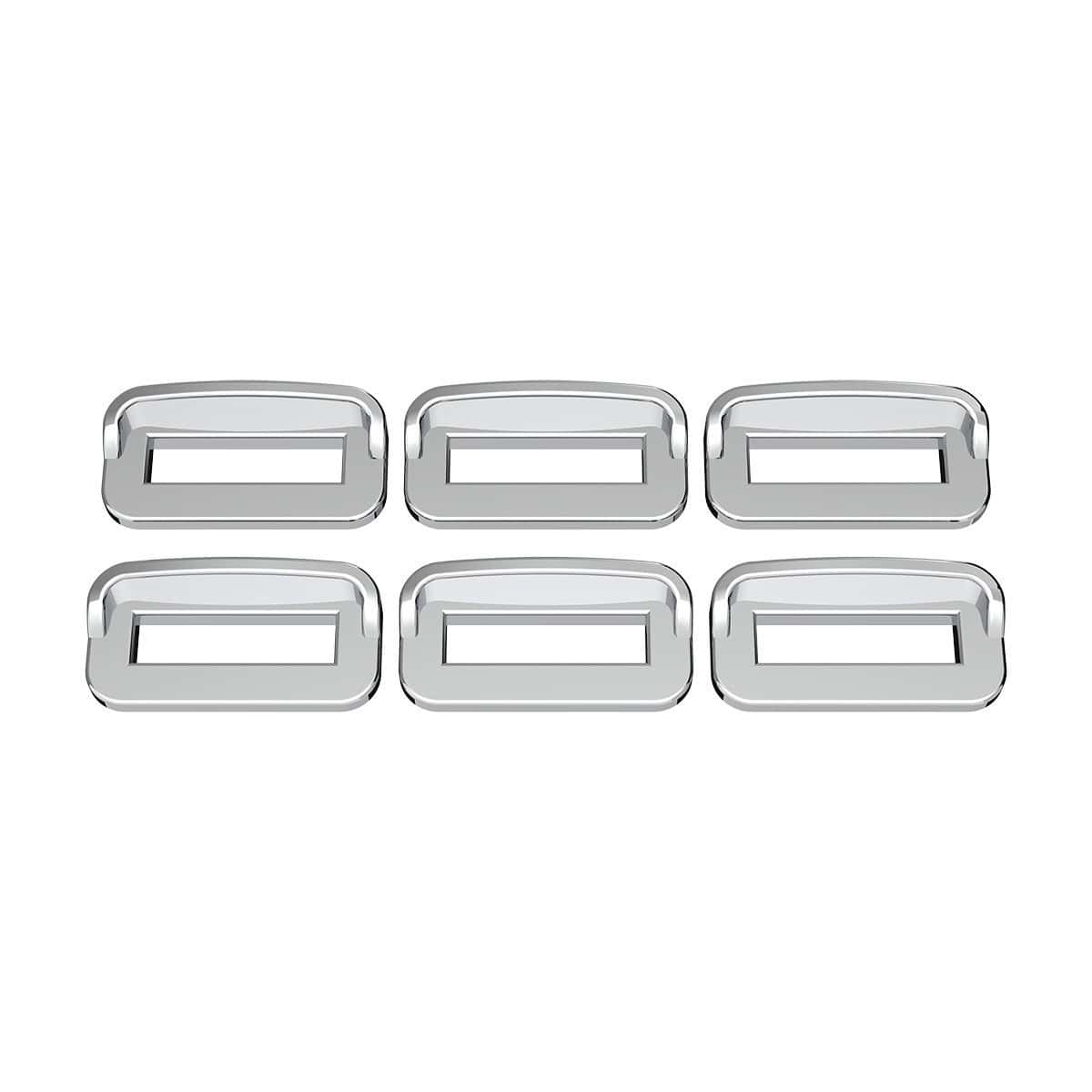 Chrome Plastic Toggle Switch Label Cover For 2002+ Peterbilt (Card Of 6) 4 Chrome Plastic Toggle Switch Label Cover For 2002+ Peterbilt (Card of 6)