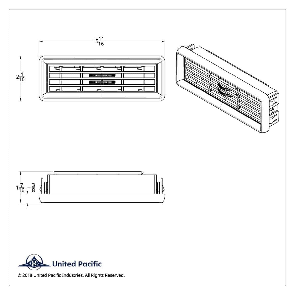Chrome Plastic A/C Vent For International 2000 Or Earlier Model 5 Chrome Plastic A/C Vent For International 2000 Or Earlier Model