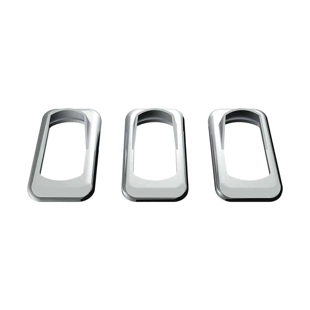 Chrome Plastic Rocker Switch Bezel With Switch Guard For Peterbilt & Kenworth