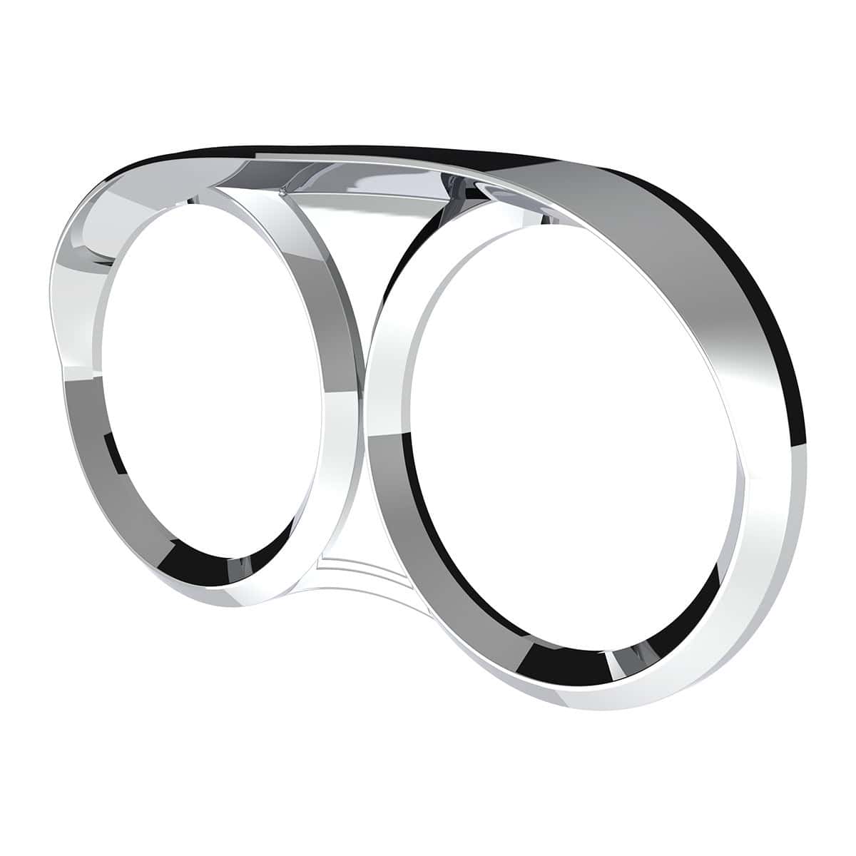 Peterbilt Chrome Dual Gauge Cluster Cover with Visor