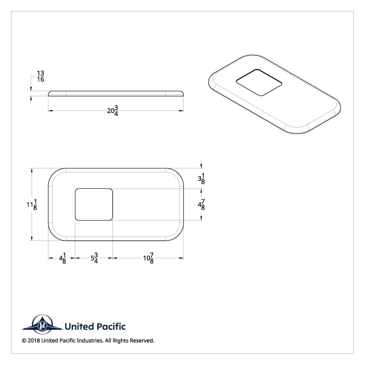 Peterbilt Chrome Shift Plate Cover S22-6041M01-252 4 Peterbilt Chrome Shift Plate Cover (OEM Fit)