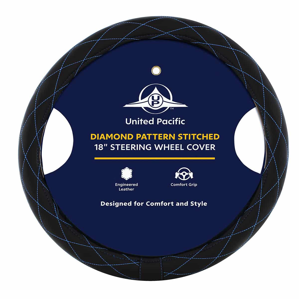 18&Quot; Crystal Stitched Leather Steering Wheel Cover 4 18" Crystal Stitched Leather Steering Wheel Cover
